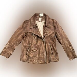 We The Free brown leather jacket